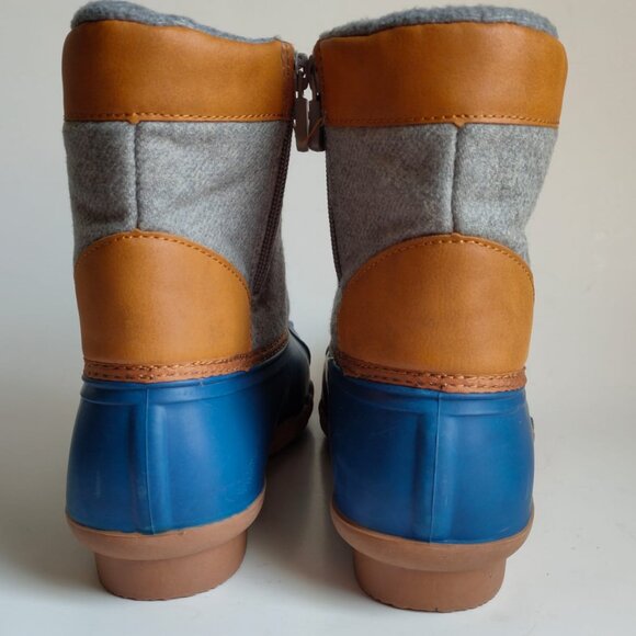 NORDSTROM DUCK BEAN BOOTS BLUE BROWN GREY SIZE 5 - Picture 5 of 5